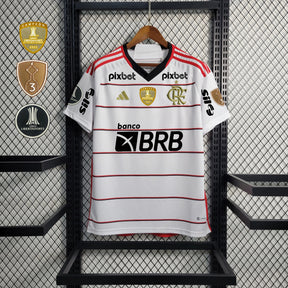 Camisa Flamengo II 23/24 Branca Com Patrocínio e Patches Masculina