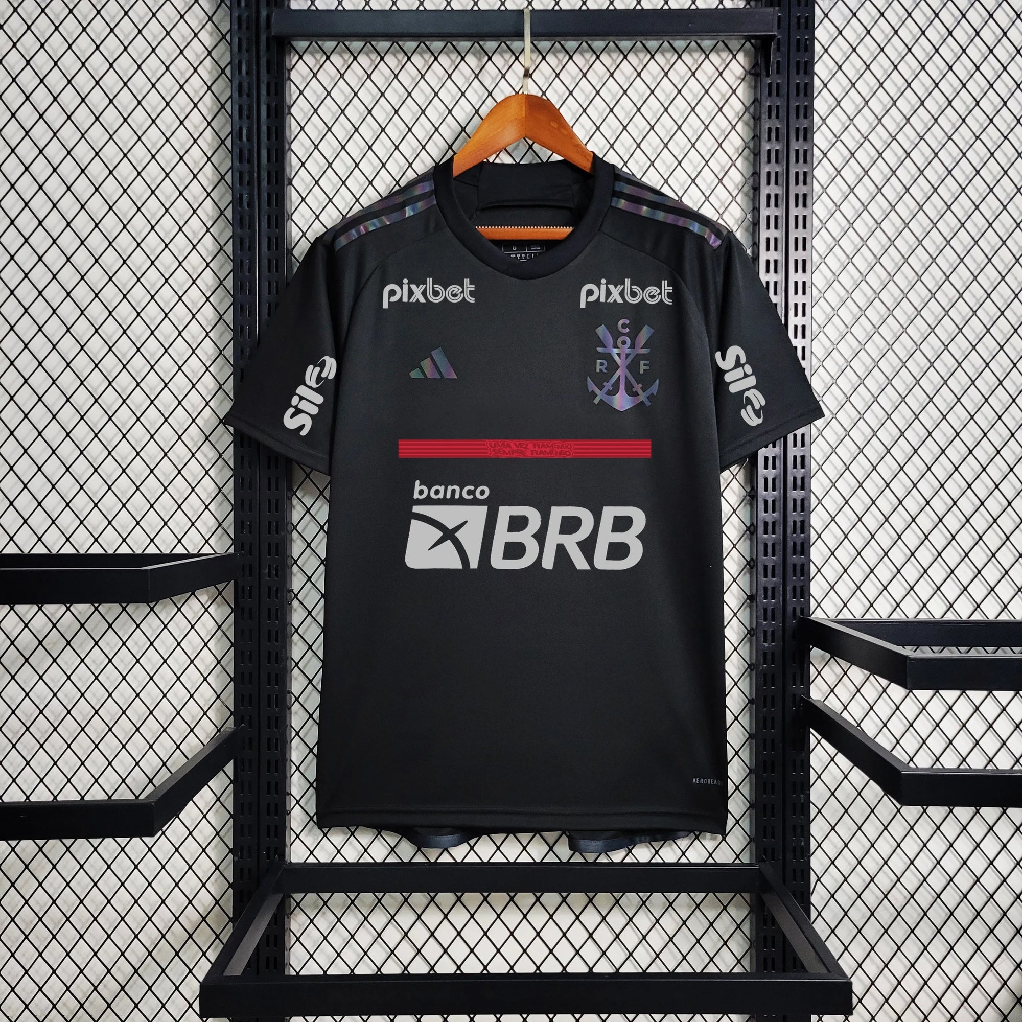 Camisa Flamengo III 23/24 Preta Com Patrocínio Masculina