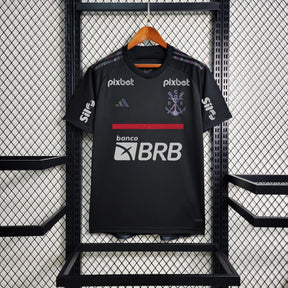 Camisa Flamengo III 23/24 Preta Com Patrocínio Masculina