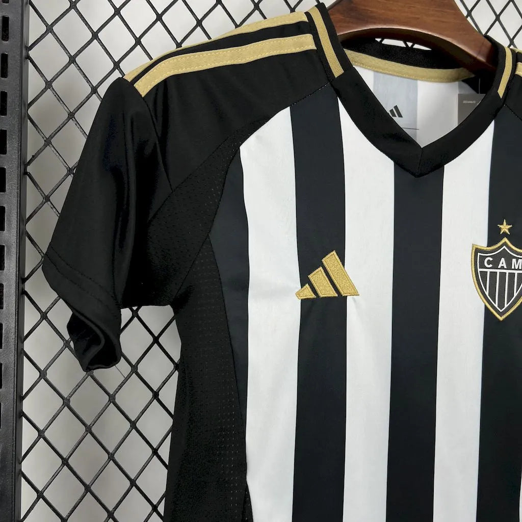Conjunto Infantil Atlético Mineiro I 25/26 Branco e Preto