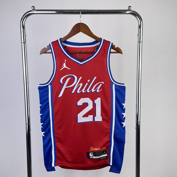 Regata  Philadelphia 76ers Statement Edition 23/24 Joel Embiid Vermelha