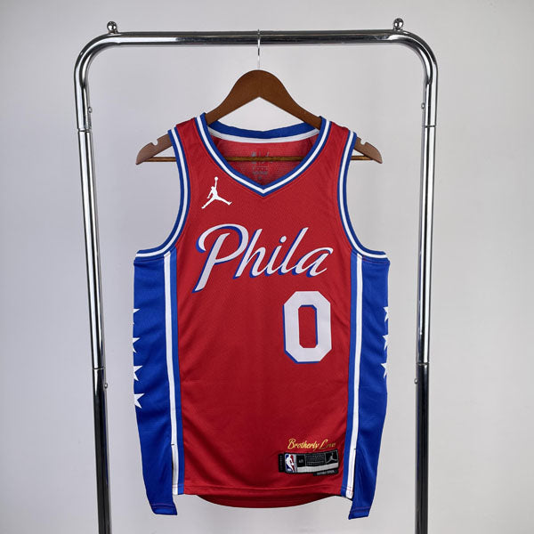 Regata  Philadelphia 76ers Statement Edition 23/24 Tyrese Maxey Vermelha