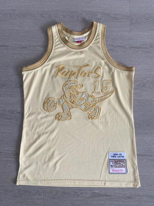 Regata Toronto Raptors Retrô Mitchell & Ness 1998/1999 Vince Carter Dourada