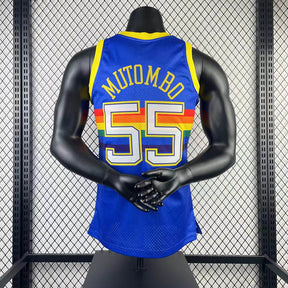Regata Denver Nuggets Retrô Mitchell & Ness 1991/1992 Dikembe Mutombo Azul