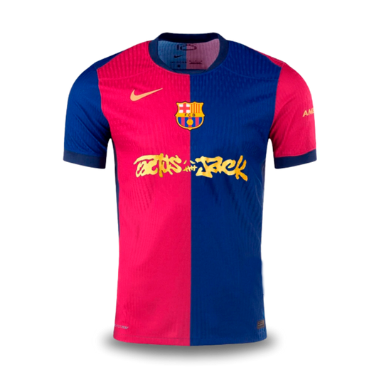Camisa Barcelona Travis Scott Edição Especial Vermelha/Azul