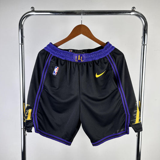 Short  Los Angeles Lakers City Edition 25/26 Preto e Roxo