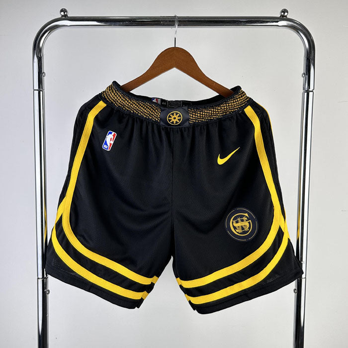 Short  Golden State Warriors City Edition 23/24 Preto e Amarelo