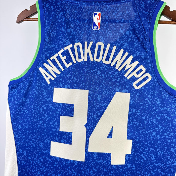 Regata  Milwaukee Bucks City Edition 23/24 Giannis Antetokounmpo Azul