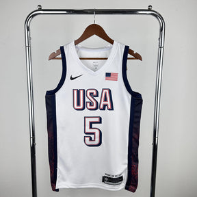Regata Seleção Americana de Basquete Olimpíadas 2024 Branca