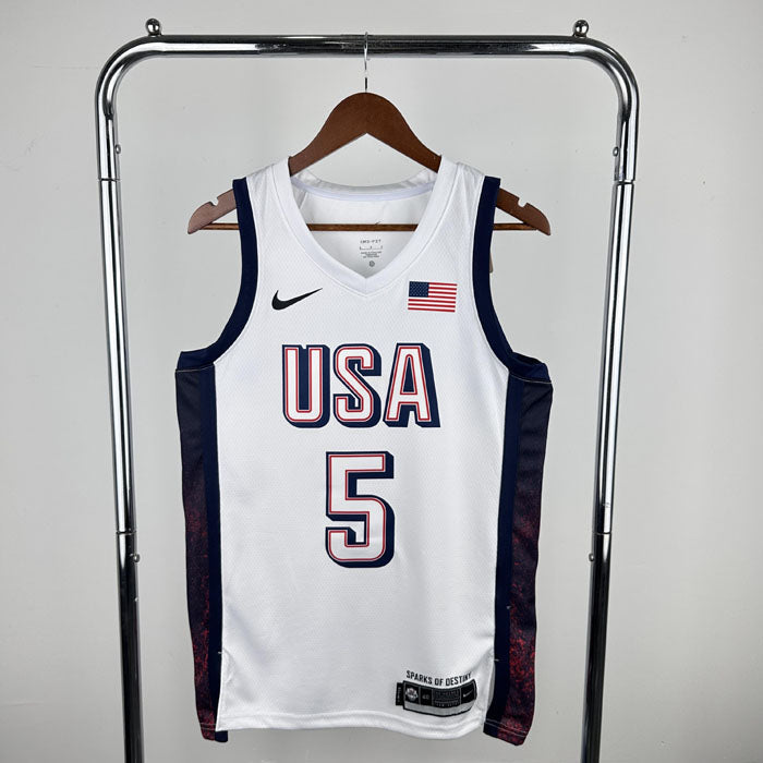 Regata Seleção Americana de Basquete Olimpíadas 2024 Branca