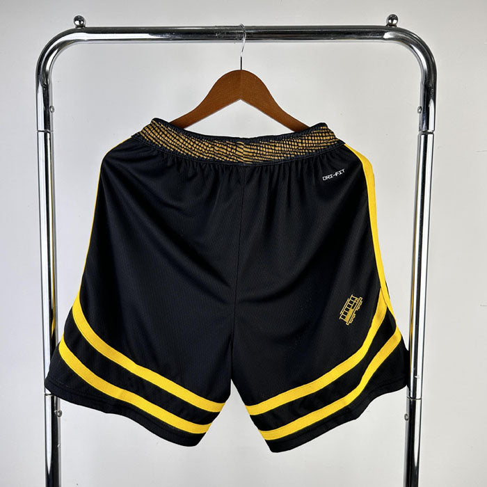 Short  Golden State Warriors City Edition 23/24 Preto e Amarelo