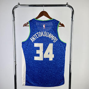 Regata  Milwaukee Bucks City Edition 23/24 Giannis Antetokounmpo Azul
