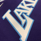 Regata  Lakers Edição Diamante 75 anos City 21/22 Lebron James 23 Roxa