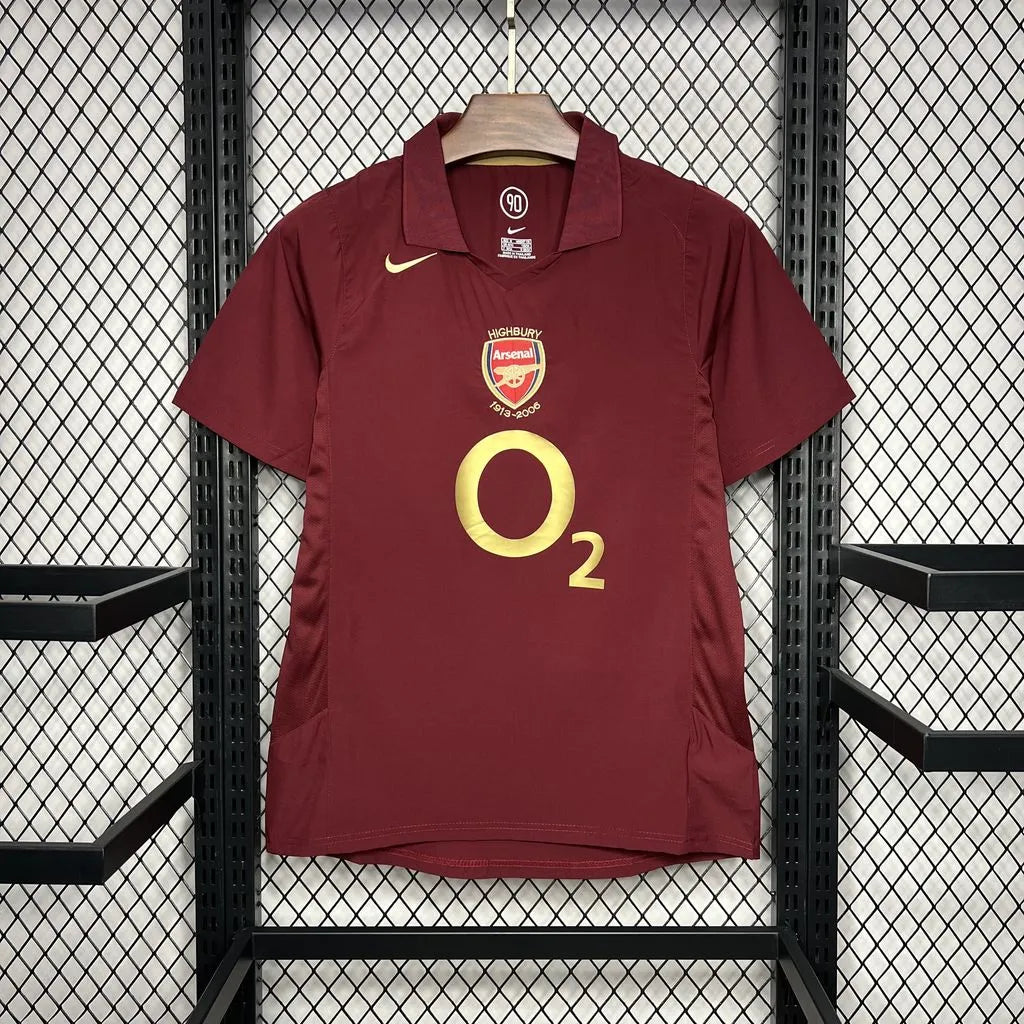 Camisa Arsenal I 2005/2006 Retrô Grená