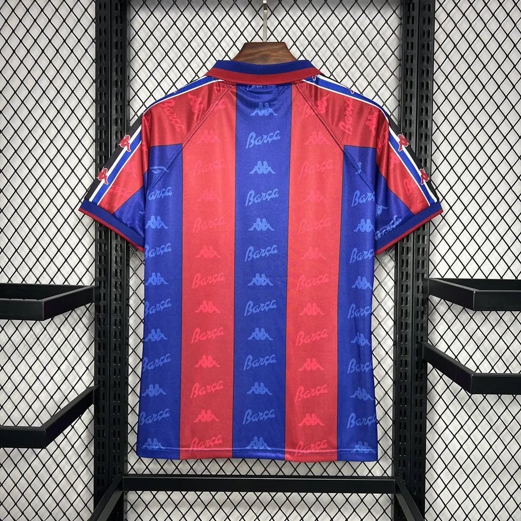 Camisa Barcelona I 1996/1997 Retrô Vermelha/Azul