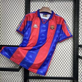 Camisa Barcelona I 1996/1997 Retrô Vermelha/Azul