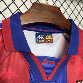 Camisa Barcelona I 1996/1997 Retrô Vermelha/Azul
