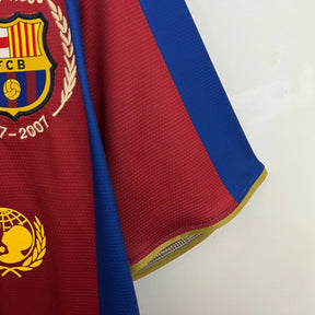 Camisa Barcelona I 2007/2008 Retrô Vermelha/Azul Masculina