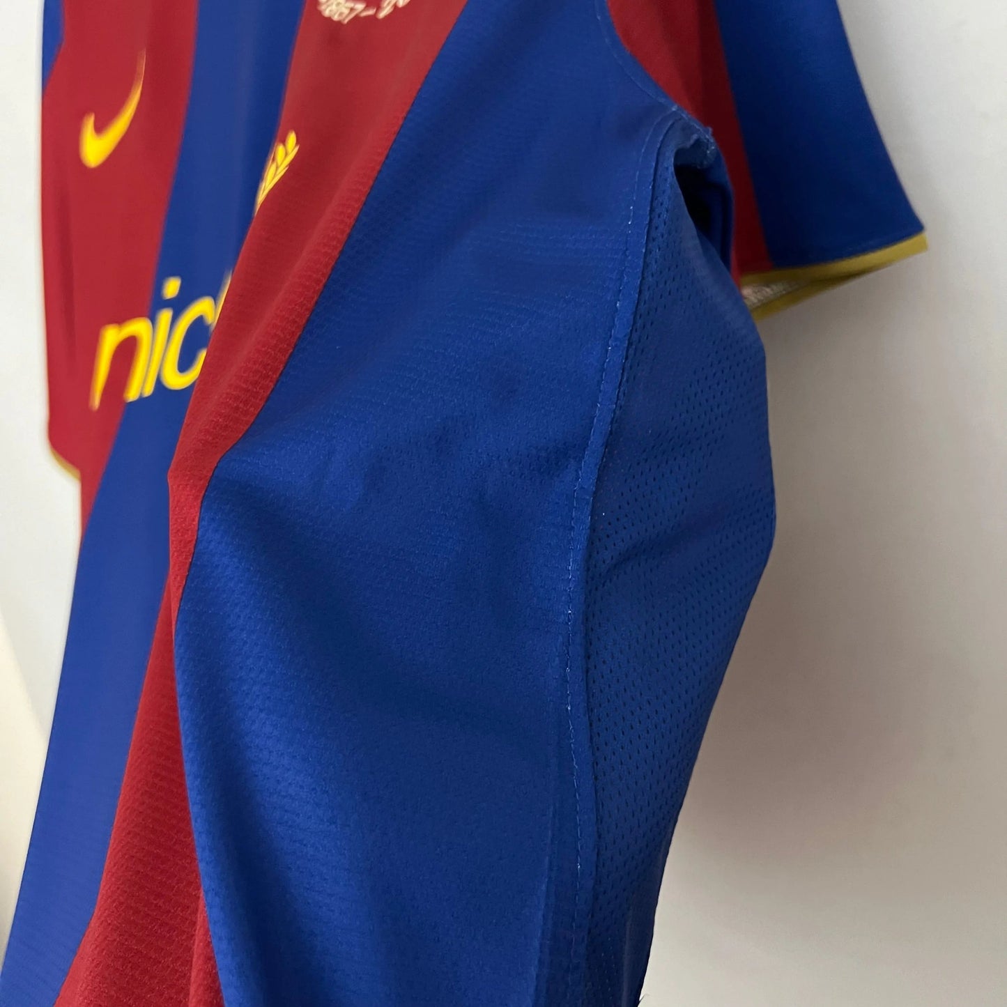 Camisa Barcelona I 2007/2008 Retrô Vermelha/Azul Masculina