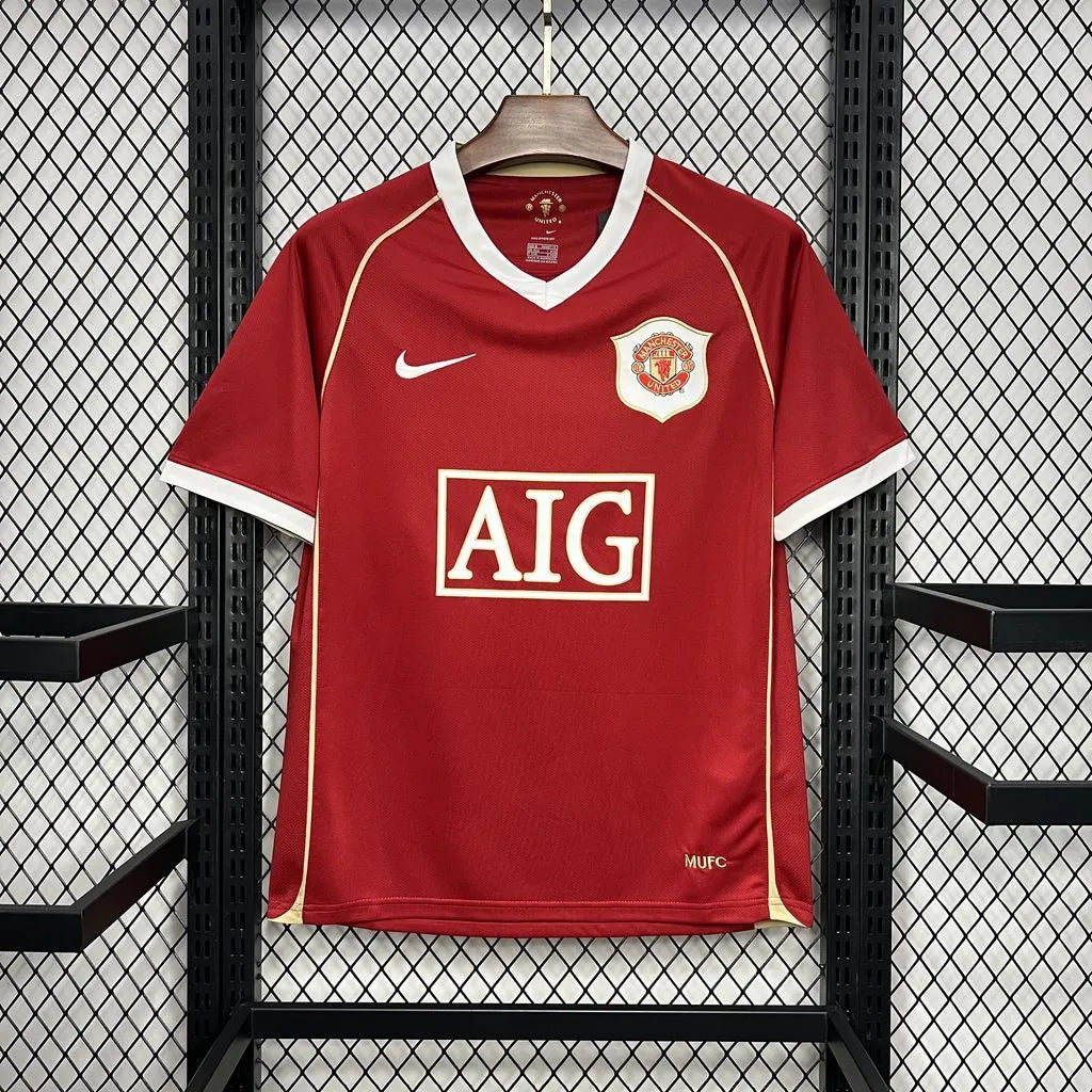 Camisa Manchester United I 2006/2007 Retrô Vermelha Masculina