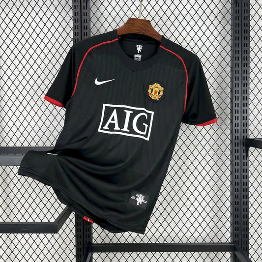 Camisa Manchester United III 2007/2008 Retrô Preta Masculina