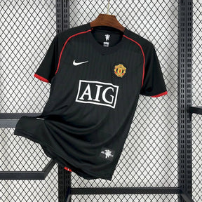 Camisa Manchester United III 2007/2008 Retrô Preta Masculina