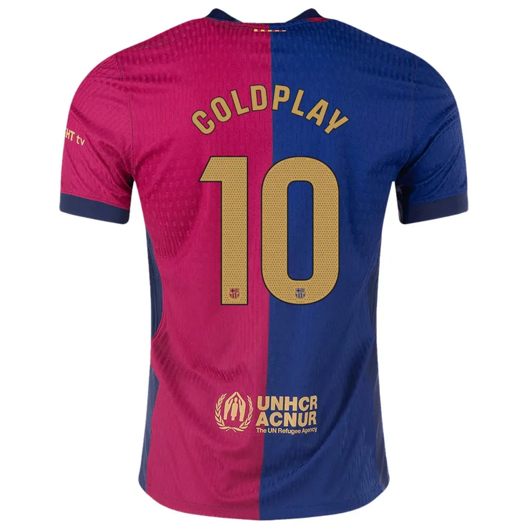 Camisa Barcelona Edição Especial Coldplay Vermelha e Azul (Versão Jogador)