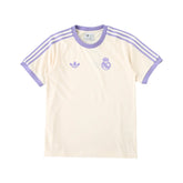 Camisa Real Madrid Originals Adicolor 3 Stripes Creme e Lilás