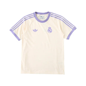 Camisa Real Madrid Originals Adicolor 3 Stripes Creme e Lilás