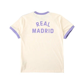 Camisa Real Madrid Originals Adicolor 3 Stripes Creme e Lilás