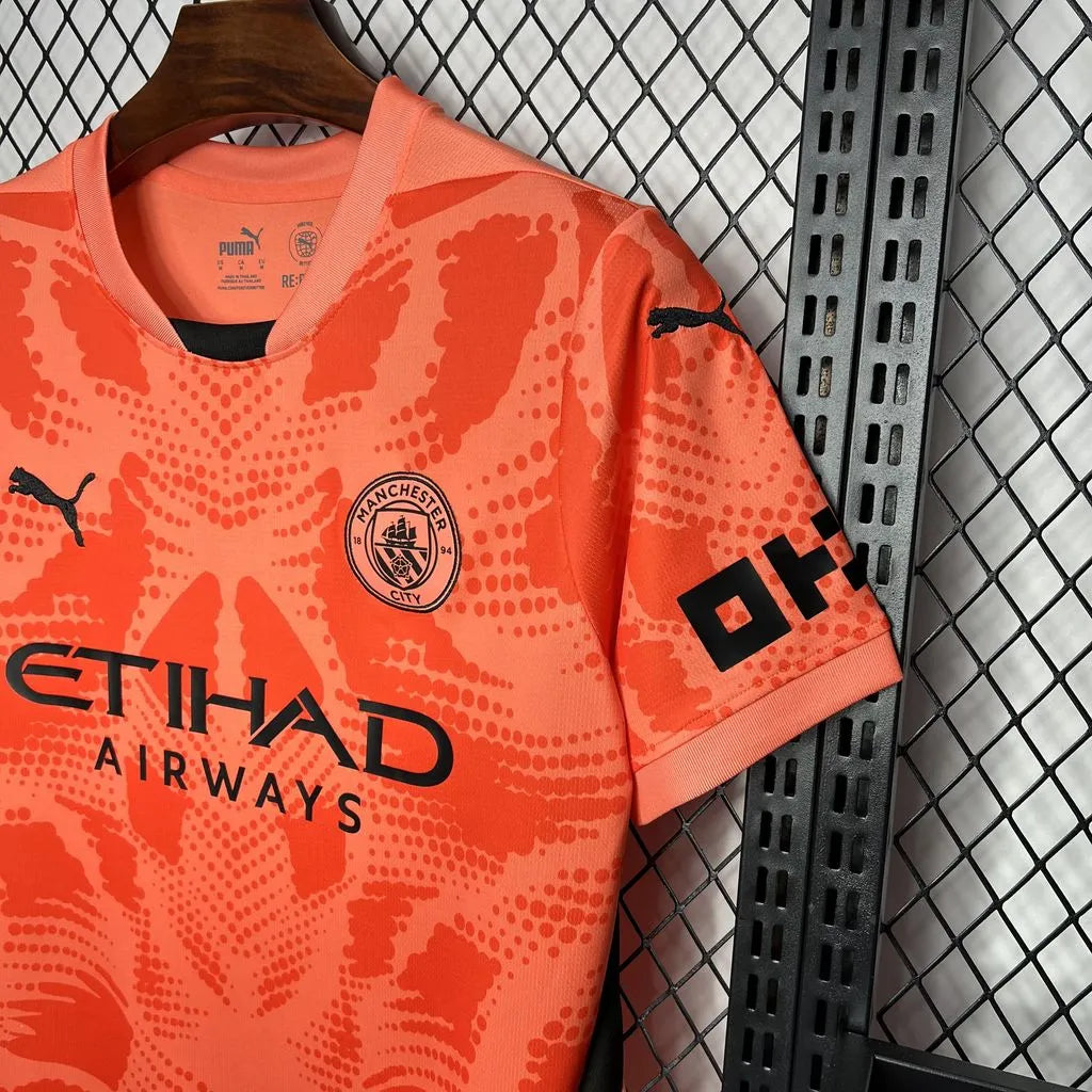Camisa Manchester City Goleiro 24/25 Laranja Masculina
