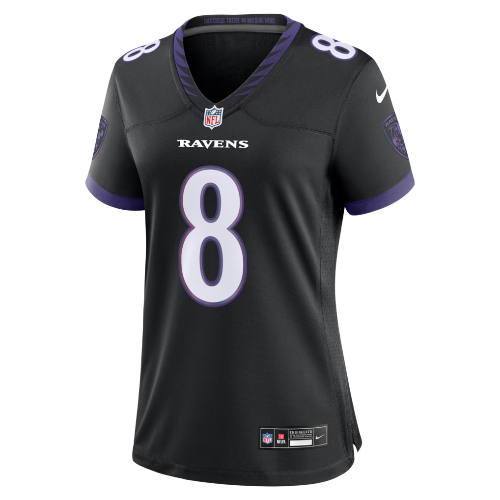 Camisa Feminina NFL Baltimore Ravens 2026 F.U.S.E Limited Preta